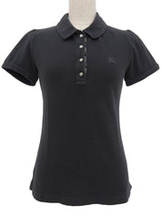 Logo Embroidered Polo Shirt in Black