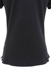 Logo Embroidered Polo Shirt in Black