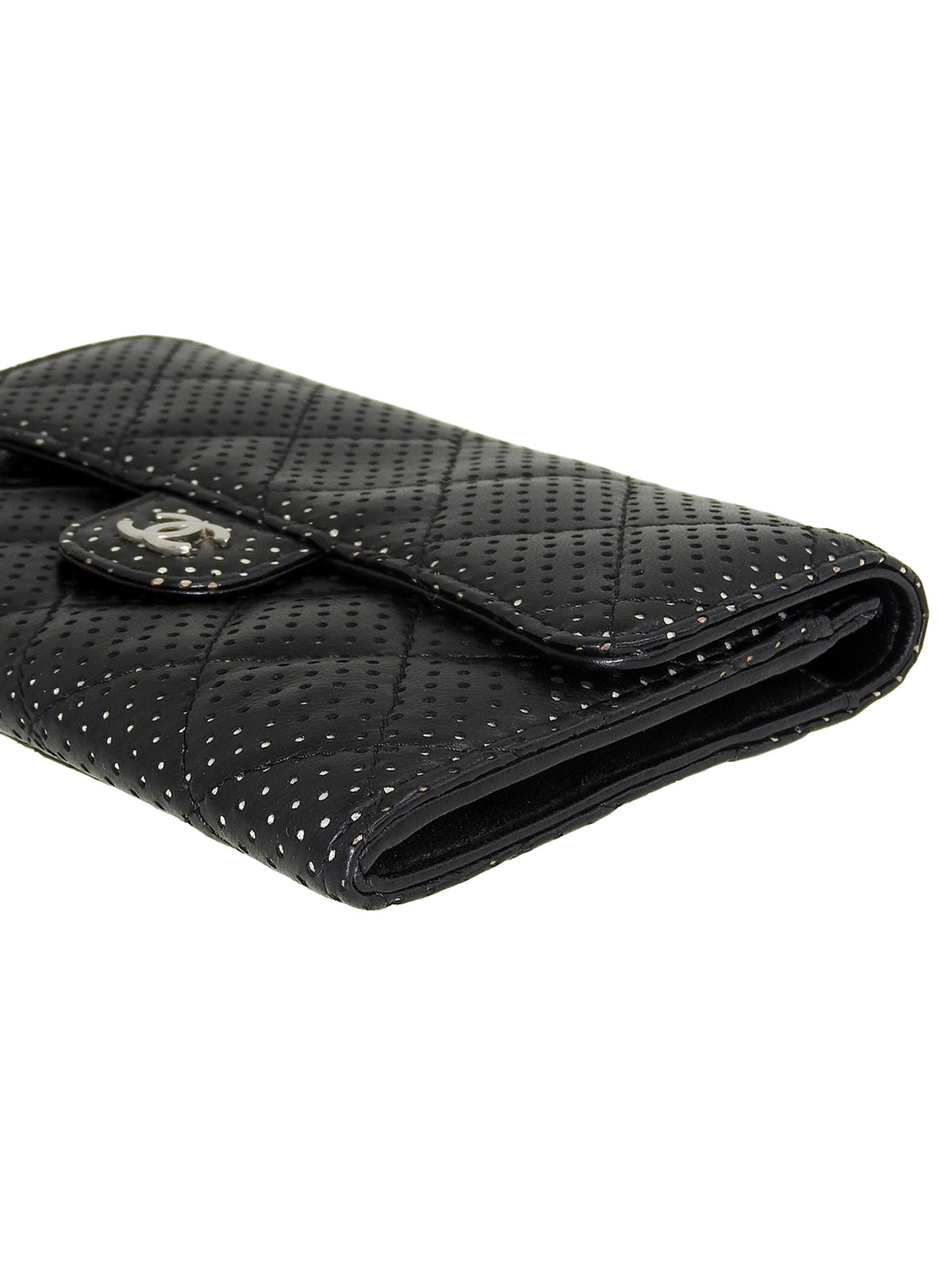 2007 Punched Leather CC Mark Plate Wallet Black