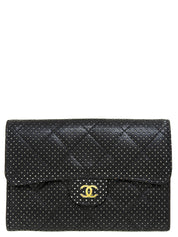 2007 Punched Leather CC Mark Plate Wallet Black