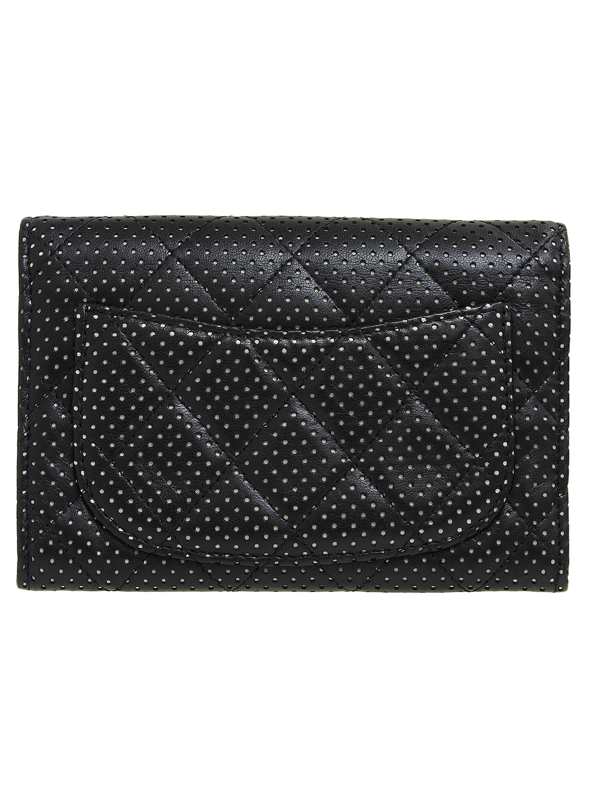 2007 Punched Leather CC Mark Plate Wallet Black