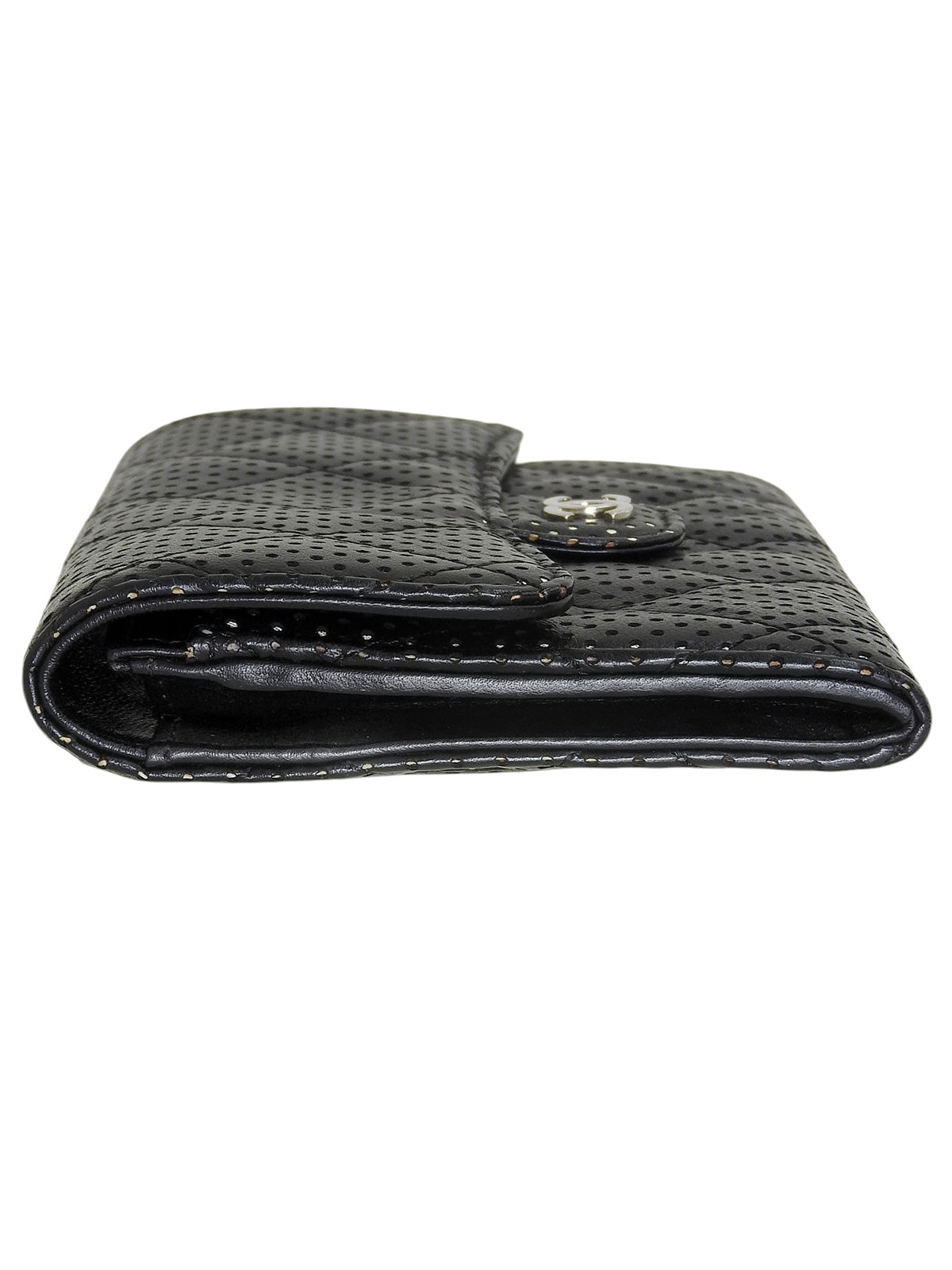 2007 Punched Leather CC Mark Plate Wallet Black