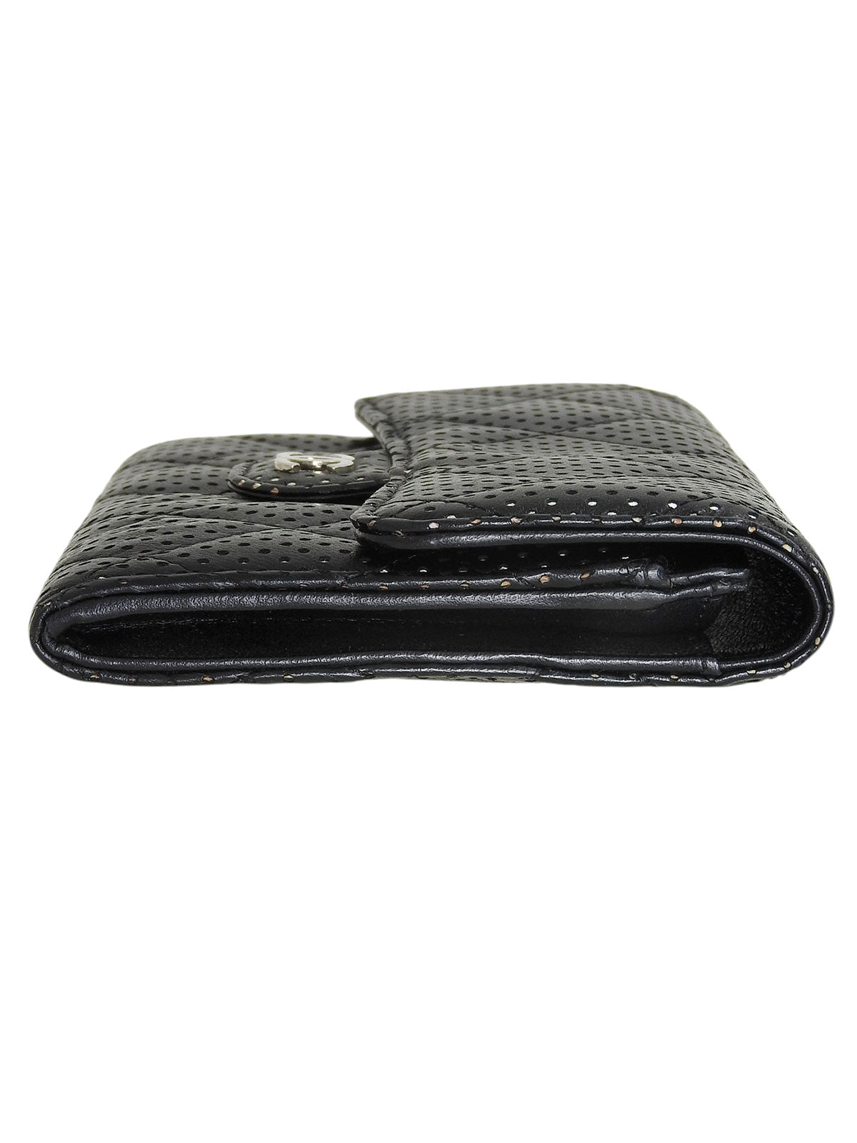 2007 Punched Leather CC Mark Plate Wallet Black