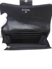 2007 Punched Leather CC Mark Plate Wallet Black