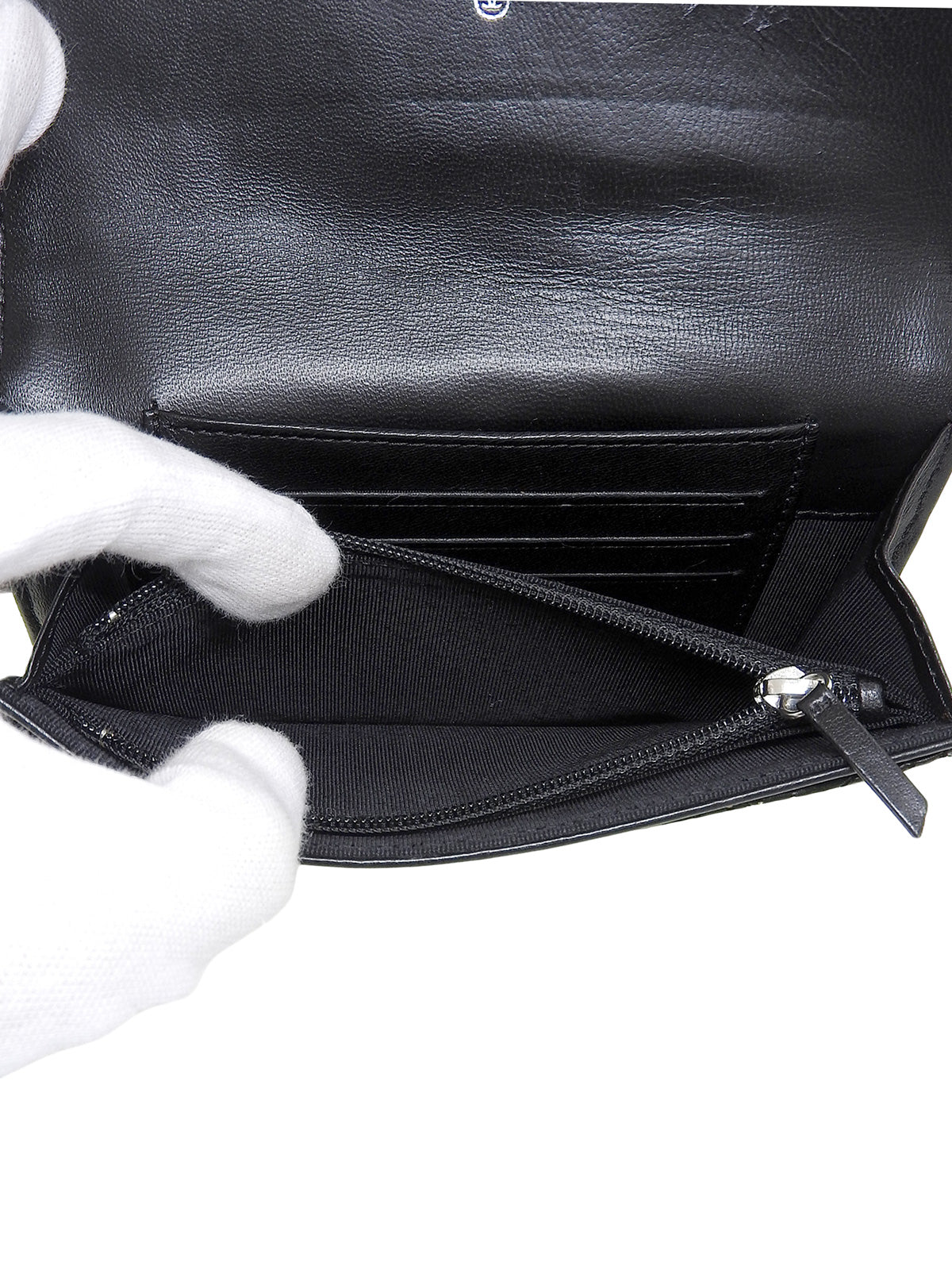 2007 Punched Leather CC Mark Plate Wallet Black