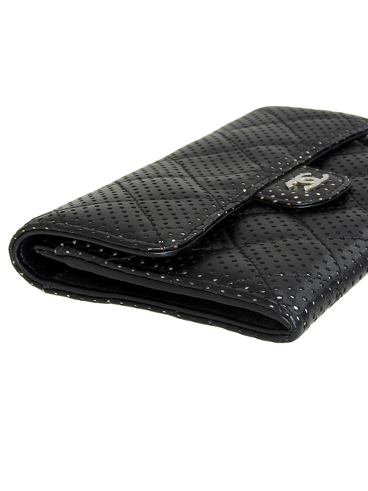 2007 Punched Leather CC Mark Plate Wallet Black