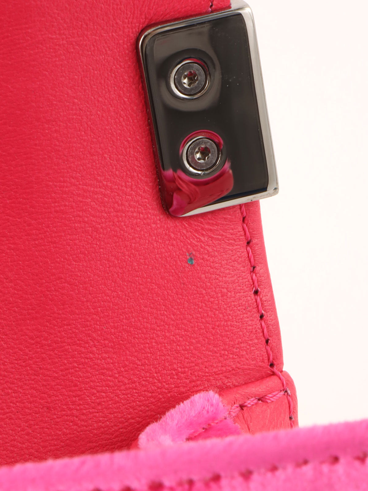 2015 Velour Boy Chanel Chain Shoulder Bag, Pink