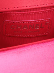 2015 Velour Boy Chanel Chain Shoulder Bag, Pink