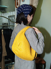 Yellow Intrecciato Hobo Bag