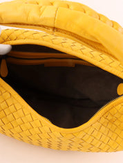 Yellow Intrecciato Hobo Bag