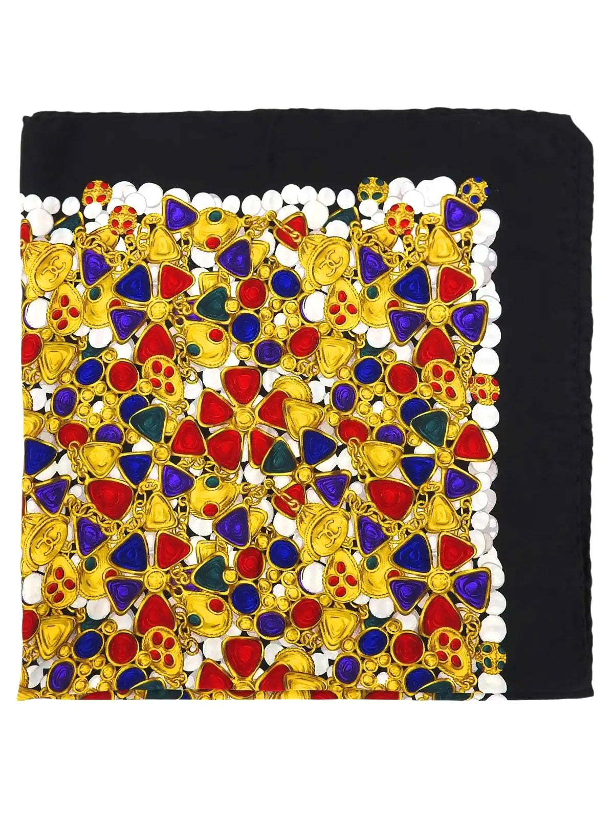 Gripoix Jewelry Pattern Scarf Black/Multi