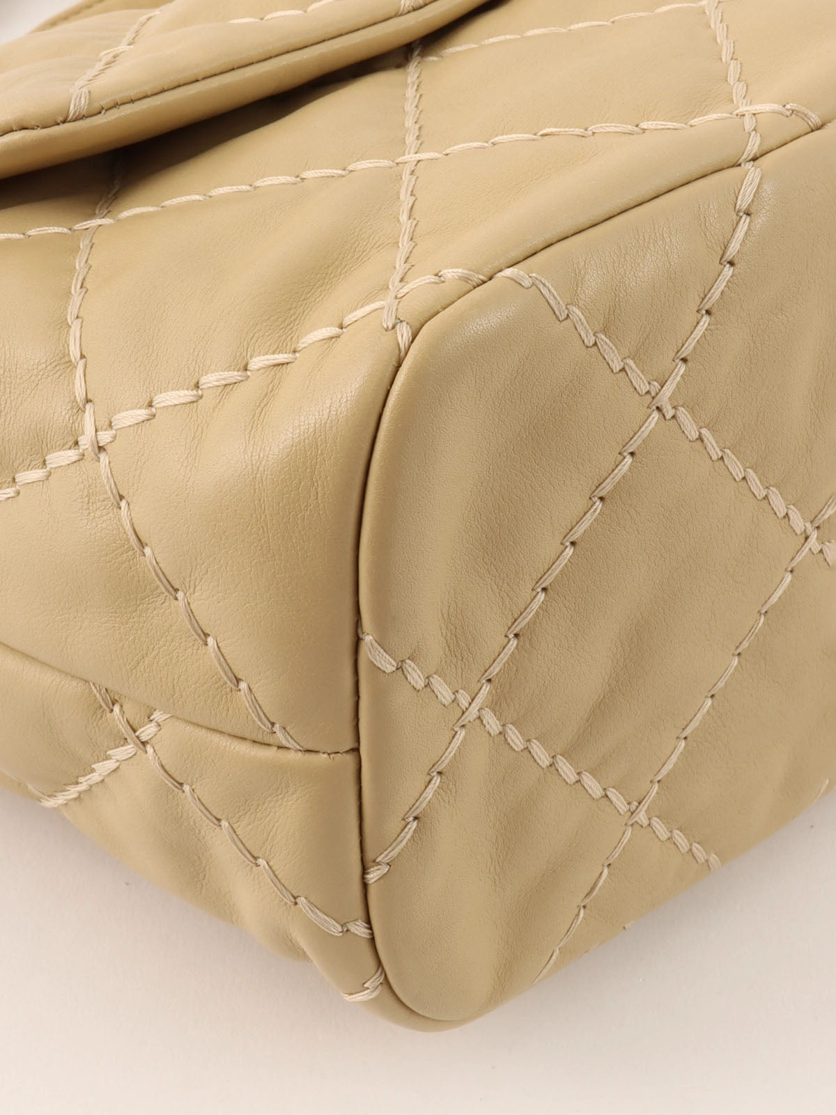 2014 Wild Stitch CC Turnlock Chain Bag, Beige
