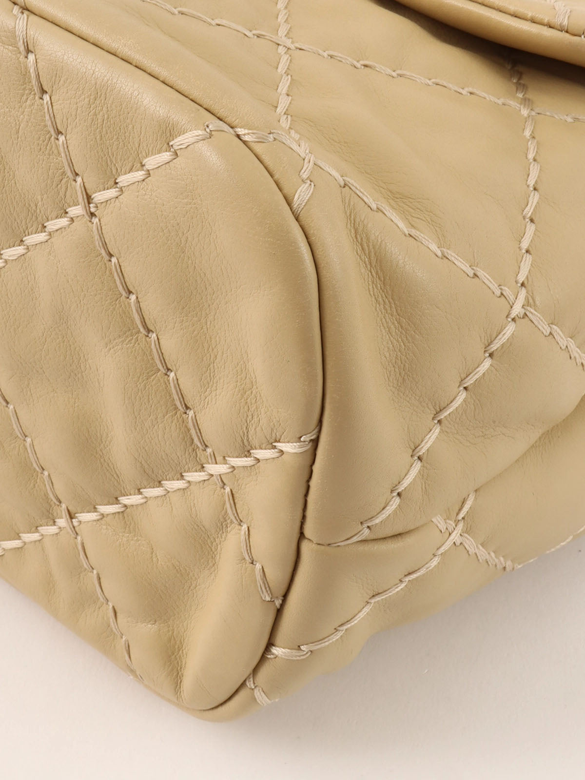 2014 Wild Stitch CC Turnlock Chain Bag, Beige