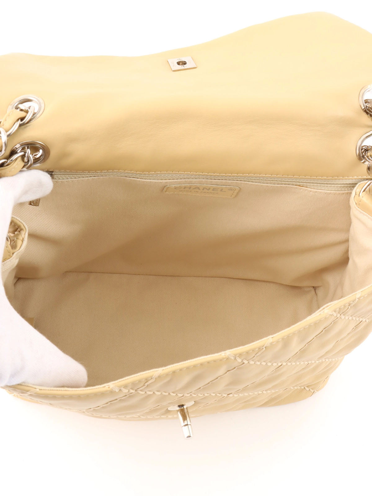 2014 Wild Stitch CC Turnlock Chain Bag, Beige