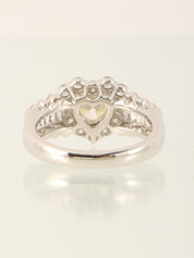 Platinum Diamond Heart Ring in Silver