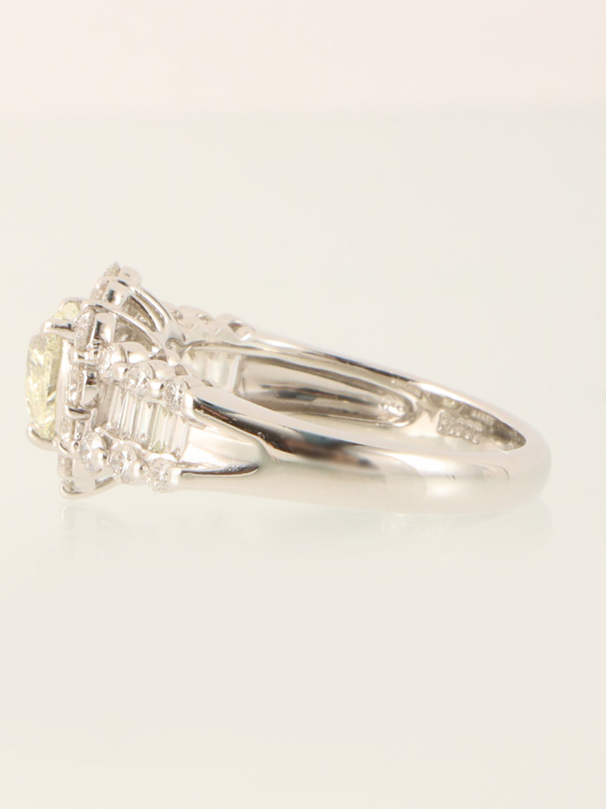 Platinum Diamond Heart Ring in Silver