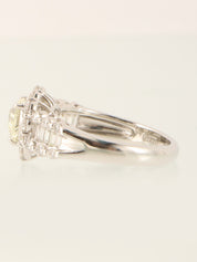 Platinum Diamond Heart Ring in Silver