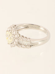 Platinum Diamond Heart Ring in Silver
