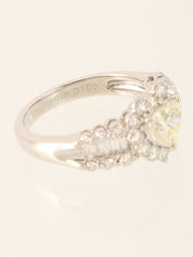 Platinum Diamond Heart Ring in Silver