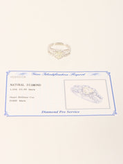Platinum Diamond Heart Ring in Silver