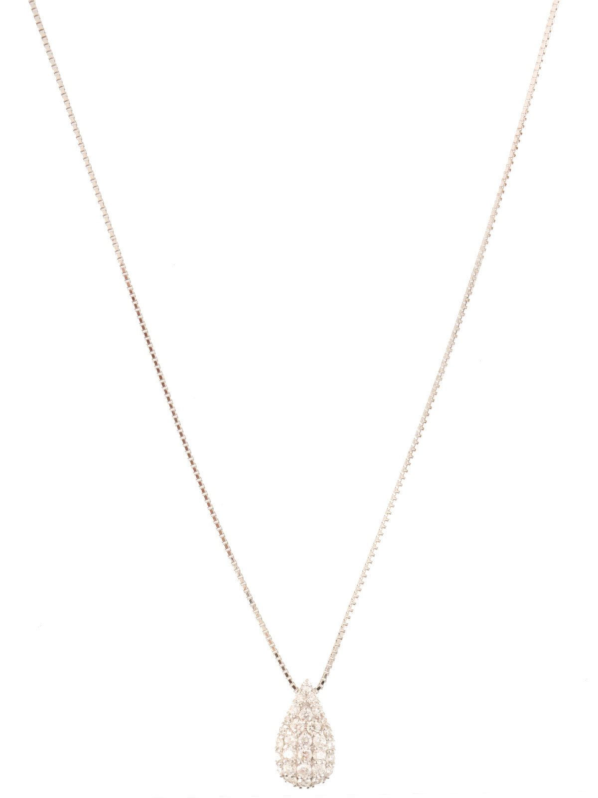 18K 钻石银泪滴项链
