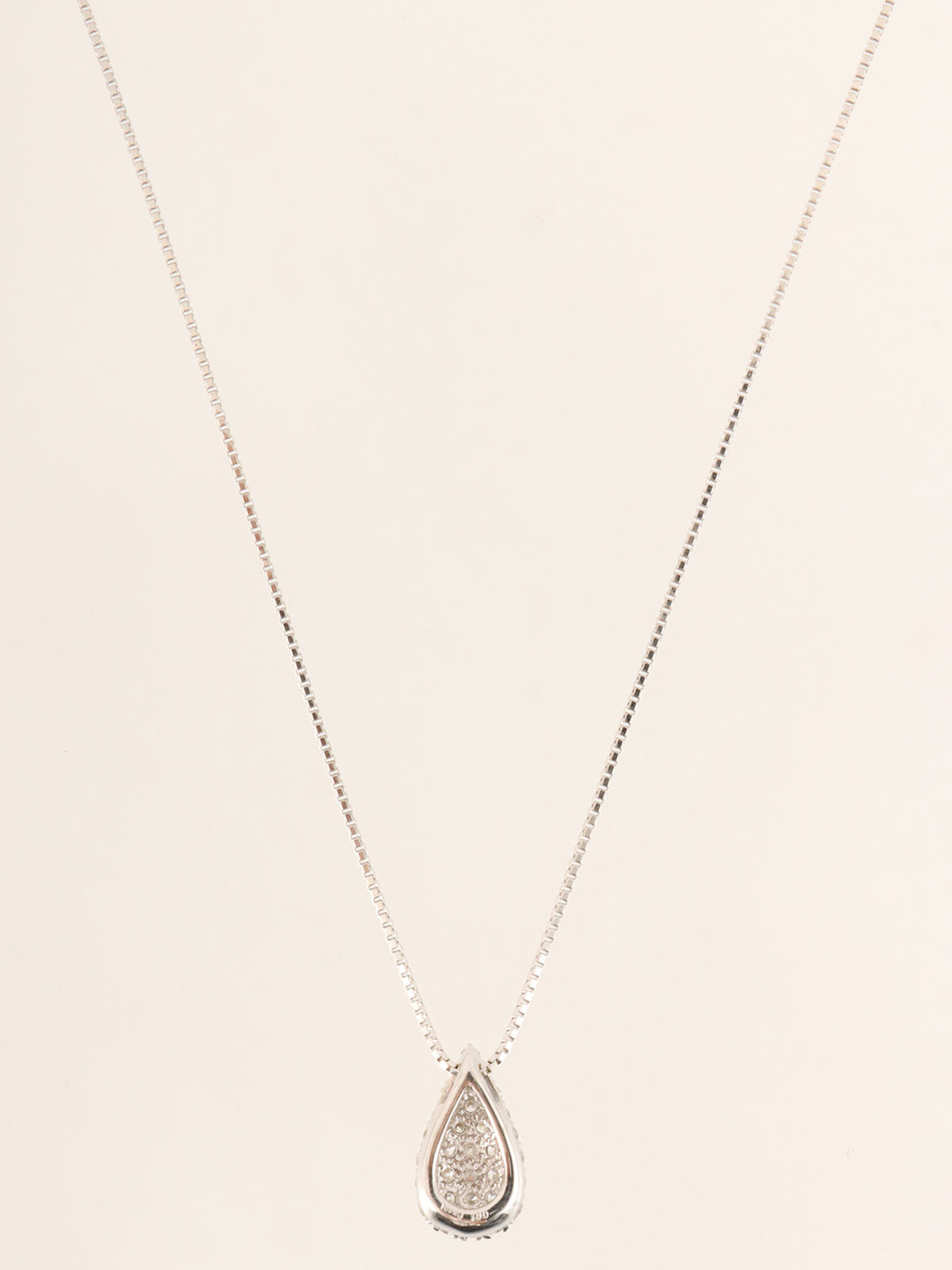 18K 钻石银泪滴项链
