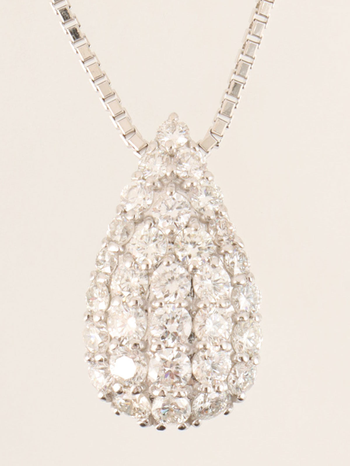 18K 钻石银泪滴项链