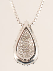 18K 钻石银泪滴项链