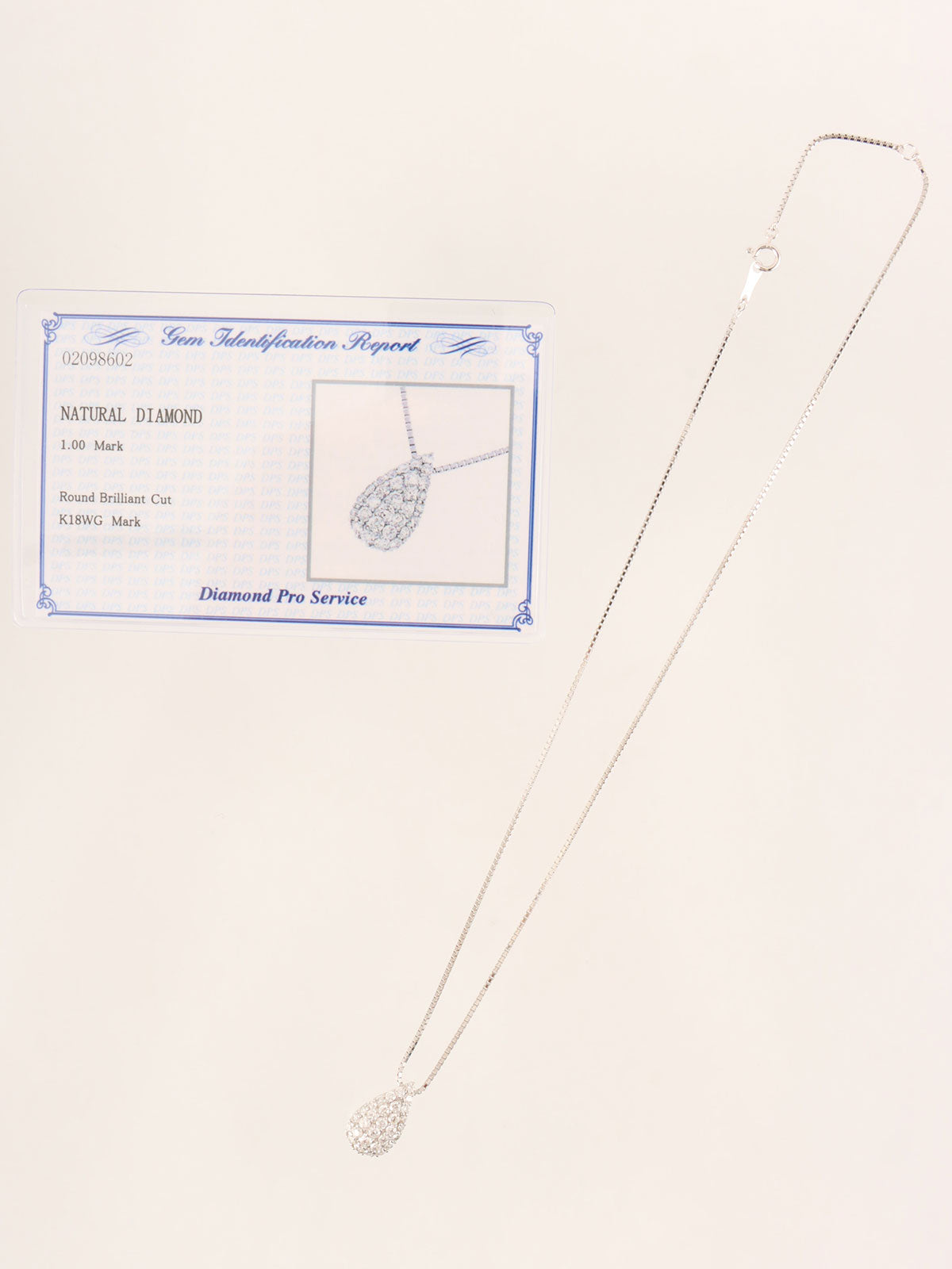 18K 钻石银泪滴项链