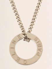 Circle Logo Long Necklace in Silver