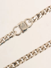 Circle Logo Long Necklace in Silver