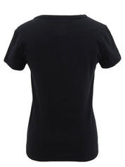 Rhinestone Macadam Logo Half Sleeve Top in Black
