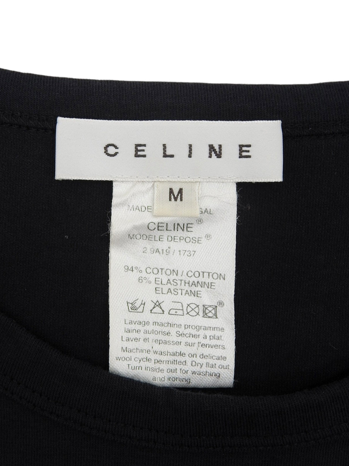 Rhinestone Macadam Logo Half Sleeve Top in Black