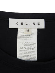 Rhinestone Macadam Logo Half Sleeve Top in Black