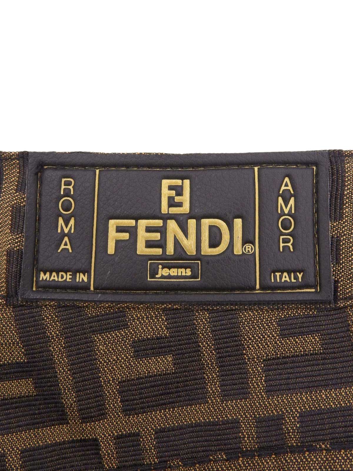 FF Zucca Pattern Pants Brown