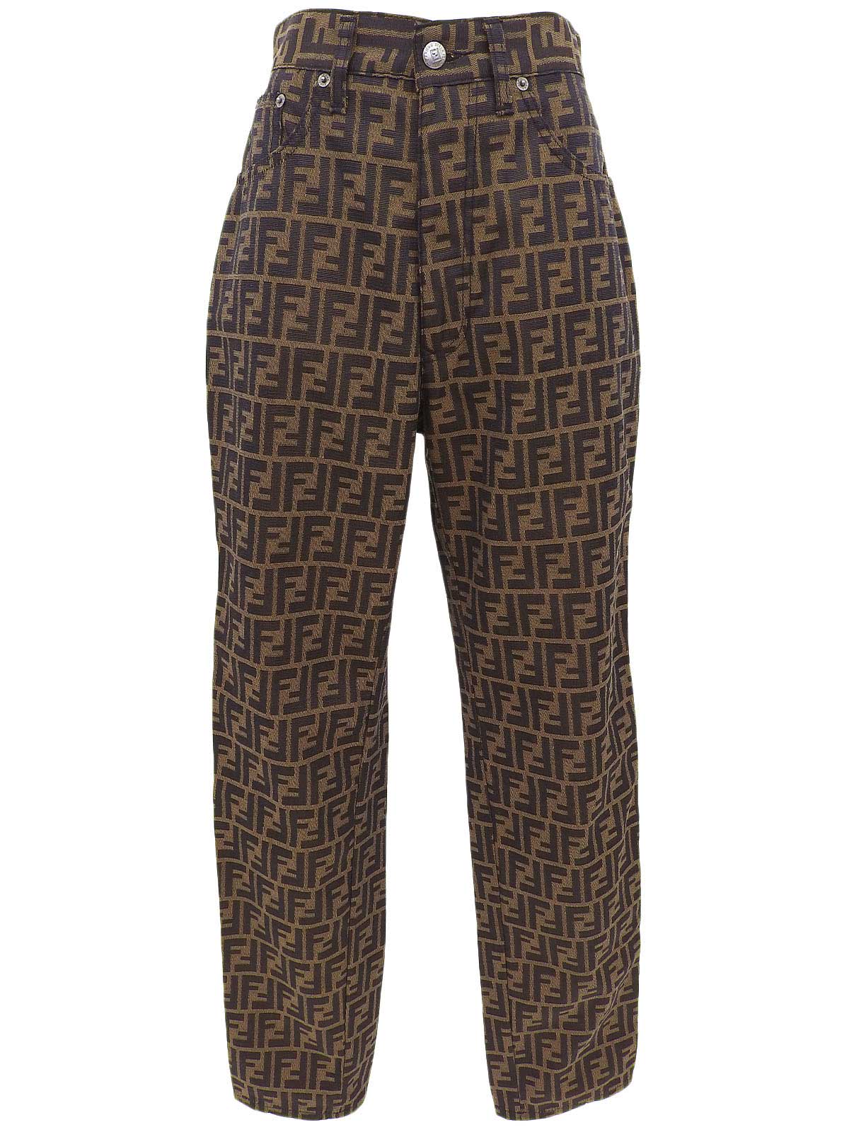 FF Zucca Pattern Pants Brown