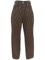 FF Zucca Pattern Pants Brown