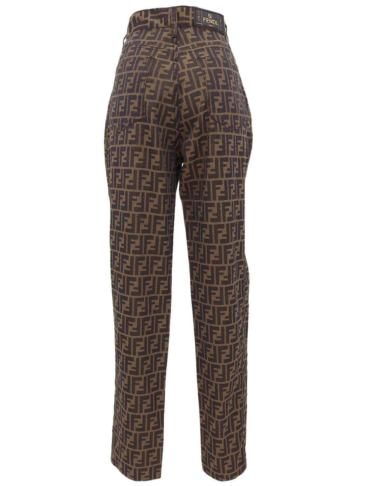 FF Zucca Pattern Pants Brown