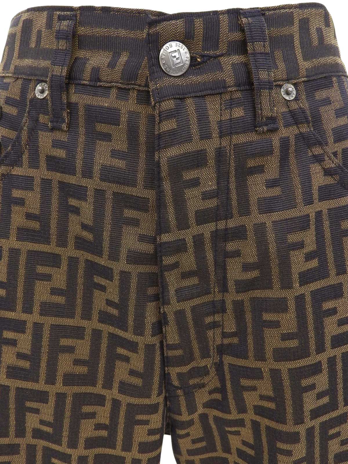 FF Zucca Pattern Pants Brown