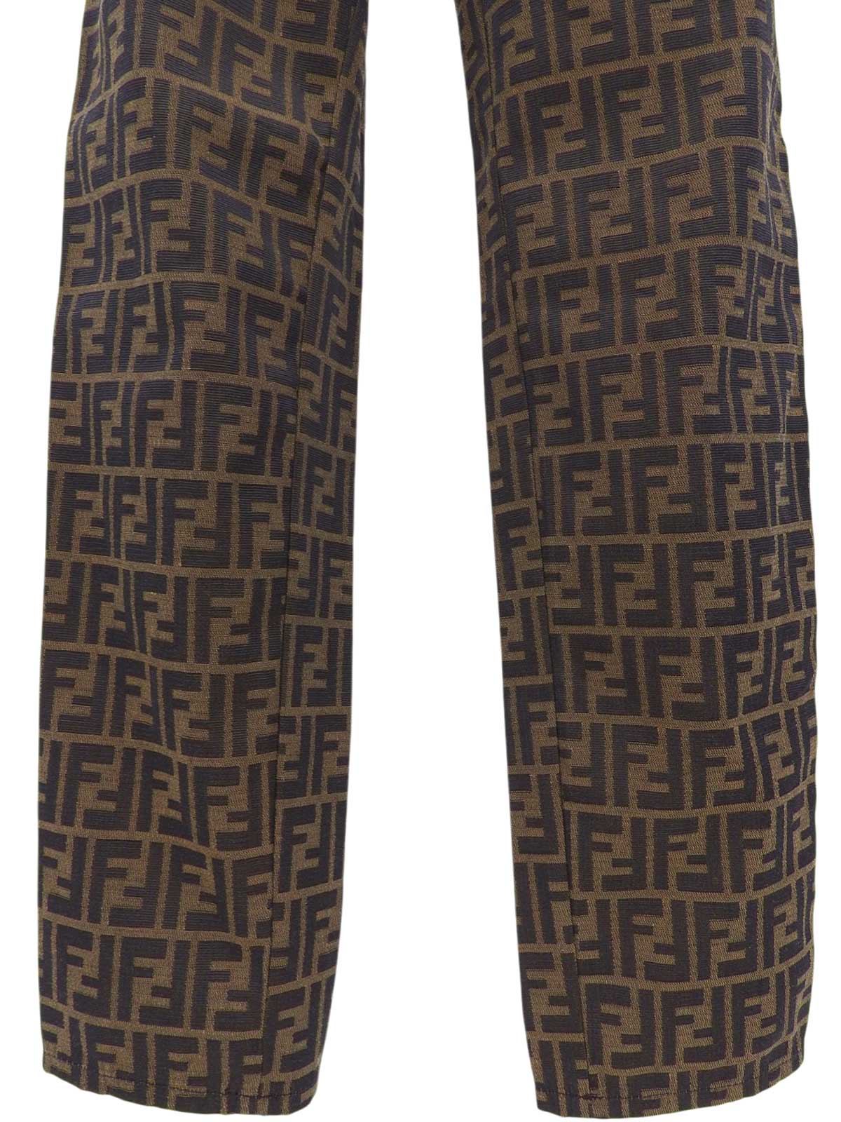 FF Zucca Pattern Pants Brown