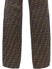 FF Zucca Pattern Pants Brown