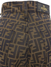 FF Zucca Pattern Pants Brown