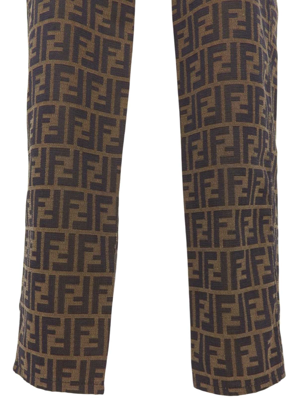 FF Zucca Pattern Pants Brown