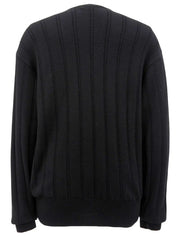 Logo Embroidered Knit Sweater in Black