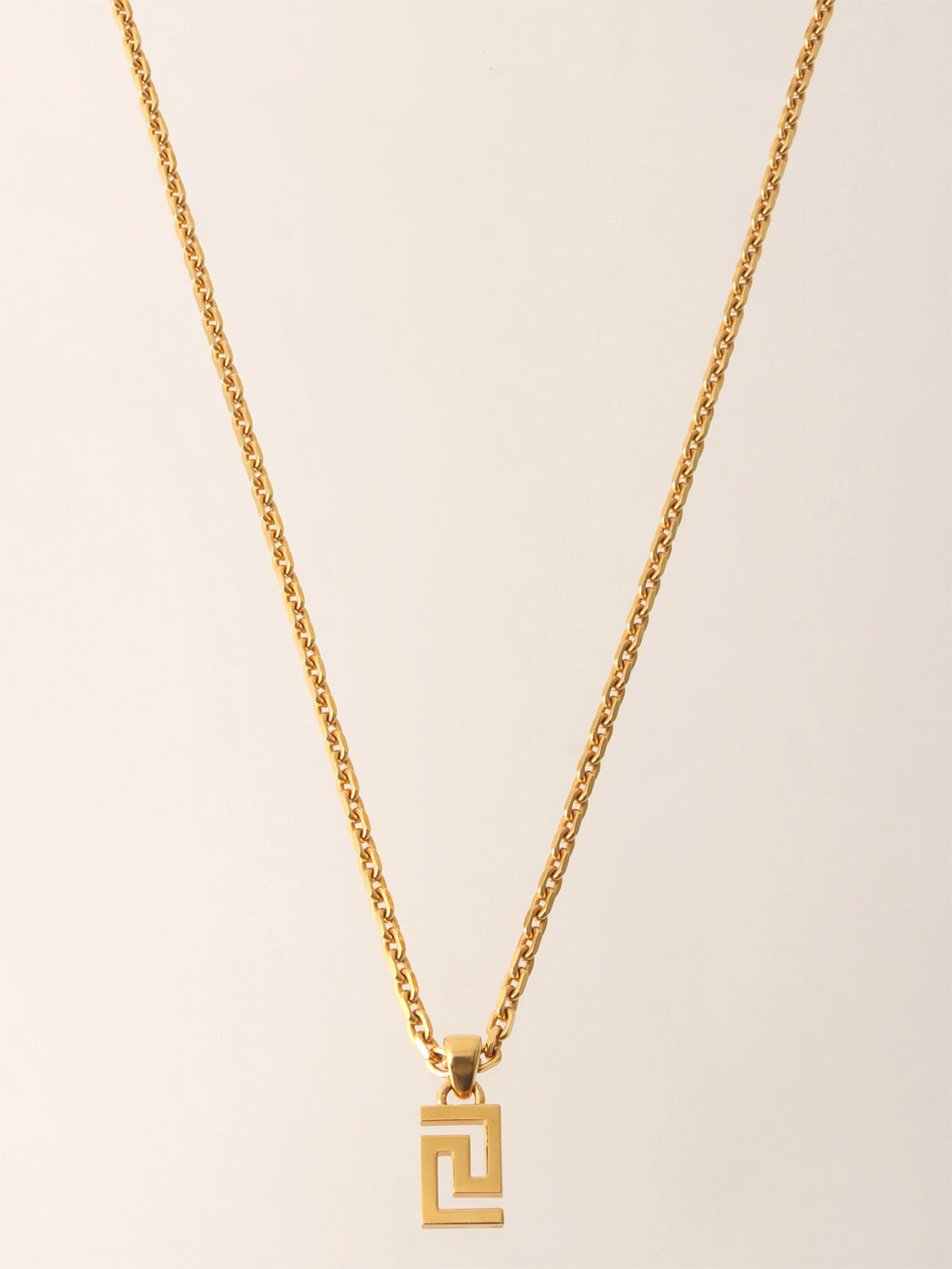 Logo Plate Necklace Gold