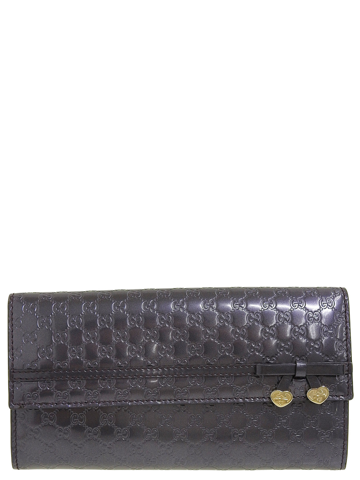 紫色 Micro Guccissima 丝带徽标板长钱包