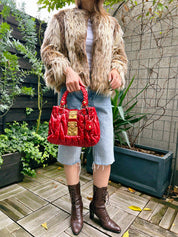 Faux fur jacket in beige/brown