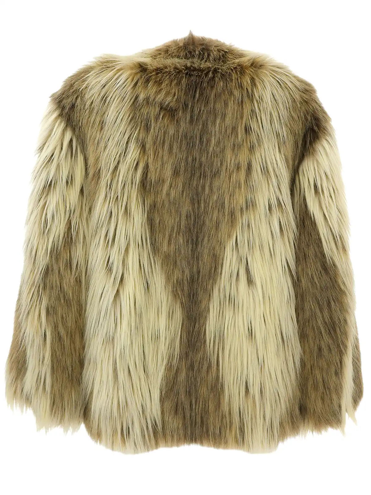 Faux fur jacket in beige/brown