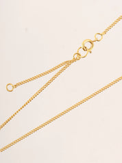 Circle Rhinestone Macadam Plate Necklace in Gold