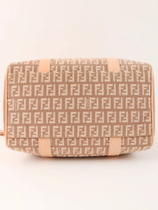 FF Zucchino Pattern Handbag in Pink Beige